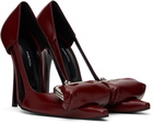 Pushbutton Burgundy Coin Purse Pointy Heels