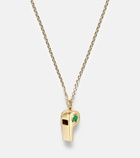 Anita Ko 18kt gold pendant necklace with emeralds
