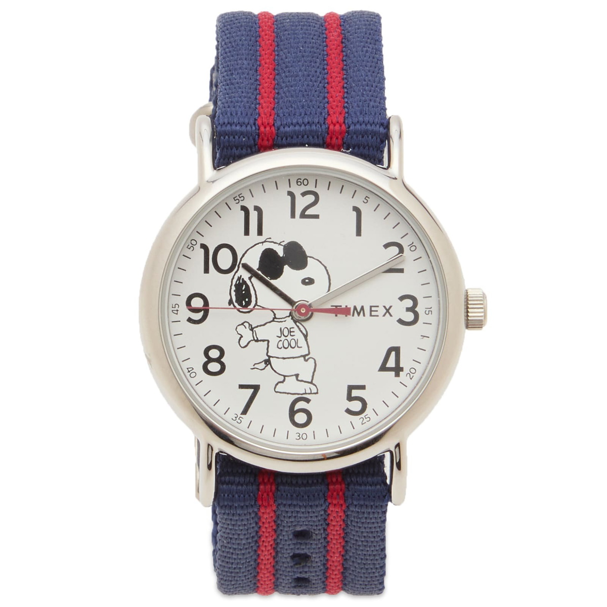 Timex x Peanuts Weekender Classic 38mm Watch in Blue/Red 