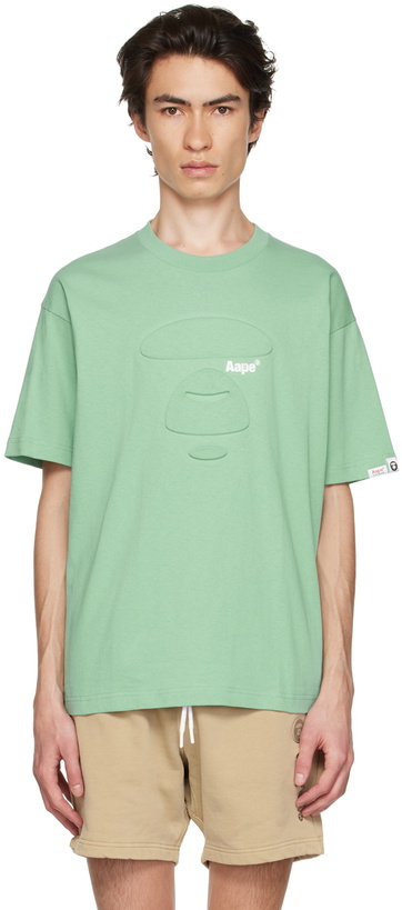 Photo: AAPE by A Bathing Ape Green Printed T-Shirt