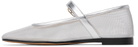Le Monde Beryl Silver Mesh Mary Jane Ballerina Flats