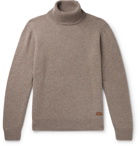 Brioni - Logo-Appliquéd Cashmere Rollneck Sweater - Taupe
