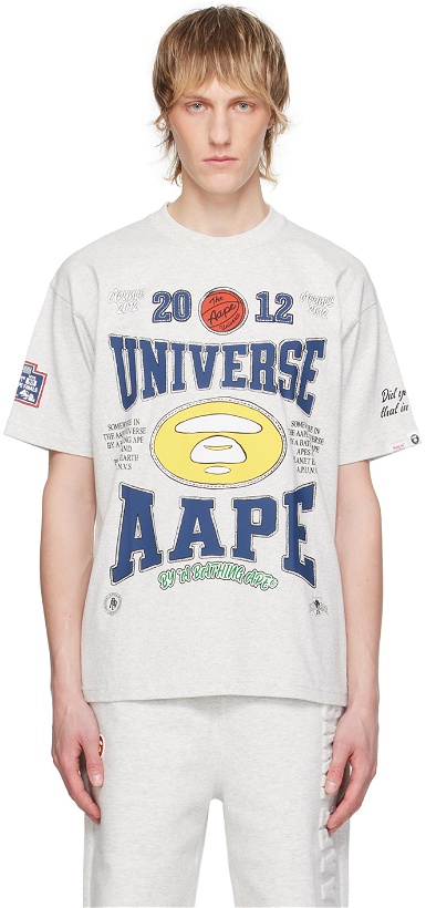 Photo: AAPE by A Bathing Ape Off-White Printed T-Shirt