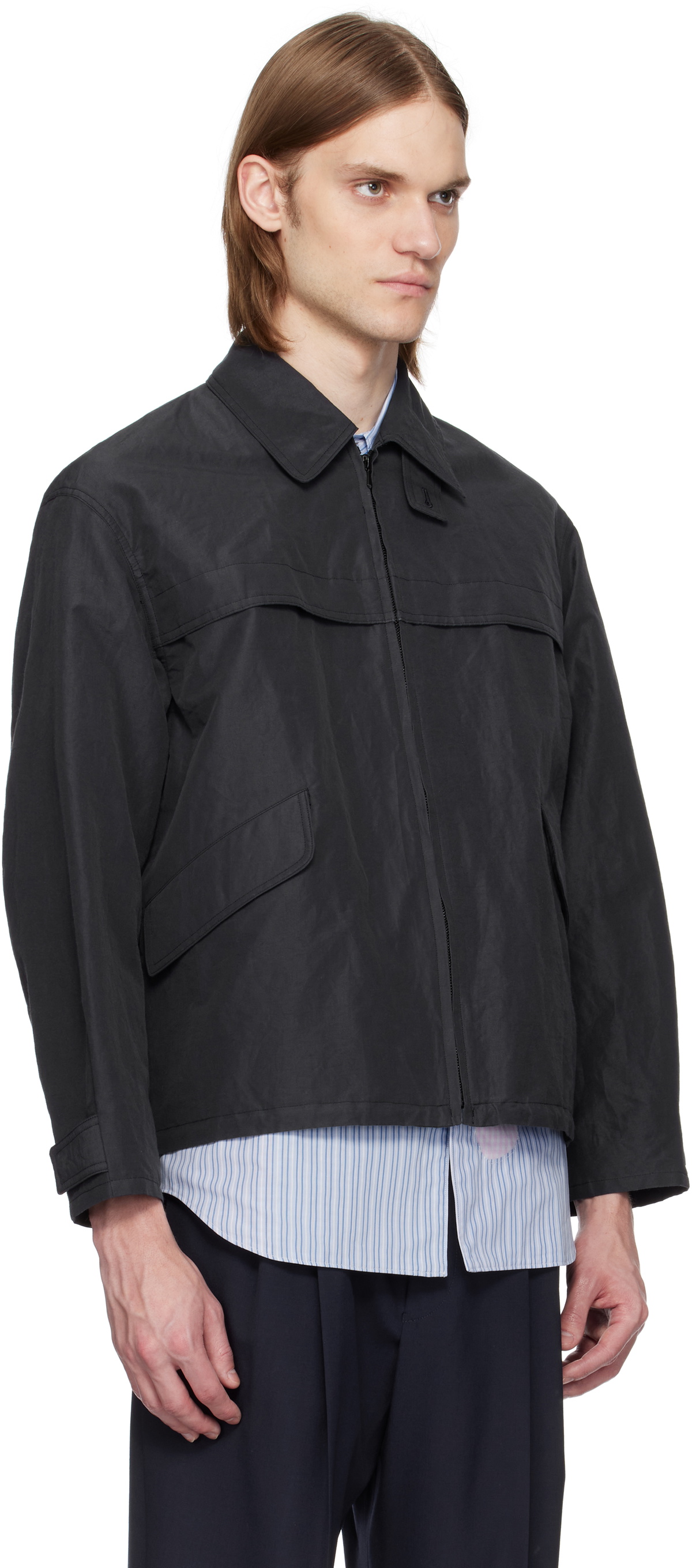 YLÈVE Black Ramy Cotton Weather Jacket