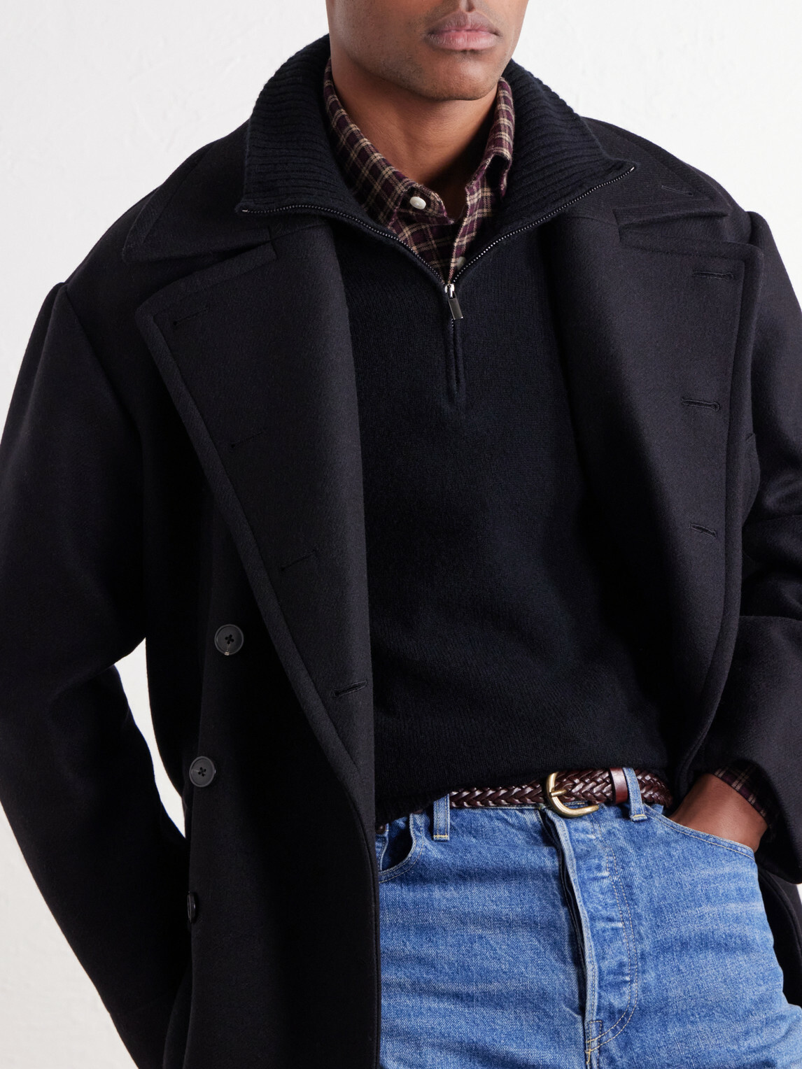 Altea - Half-Zip Virgin Wool Sweater - Black
