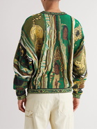 KAPITAL - Metallic Cotton-Blend Jacquard Sweater - Green