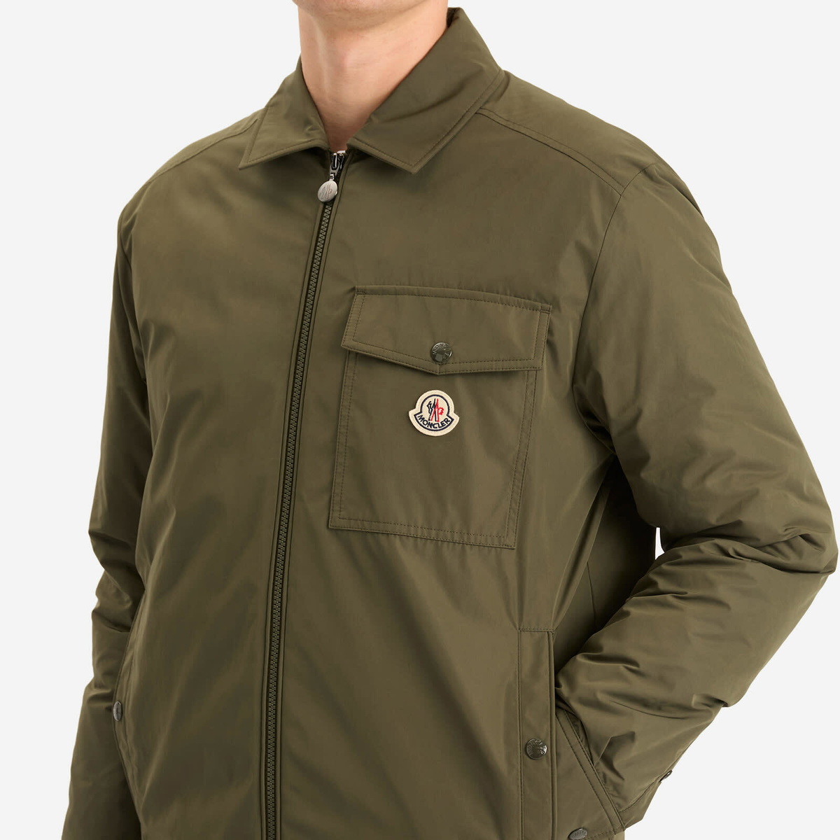 Moncler Men's Vigeon Shirt Jacket in Green