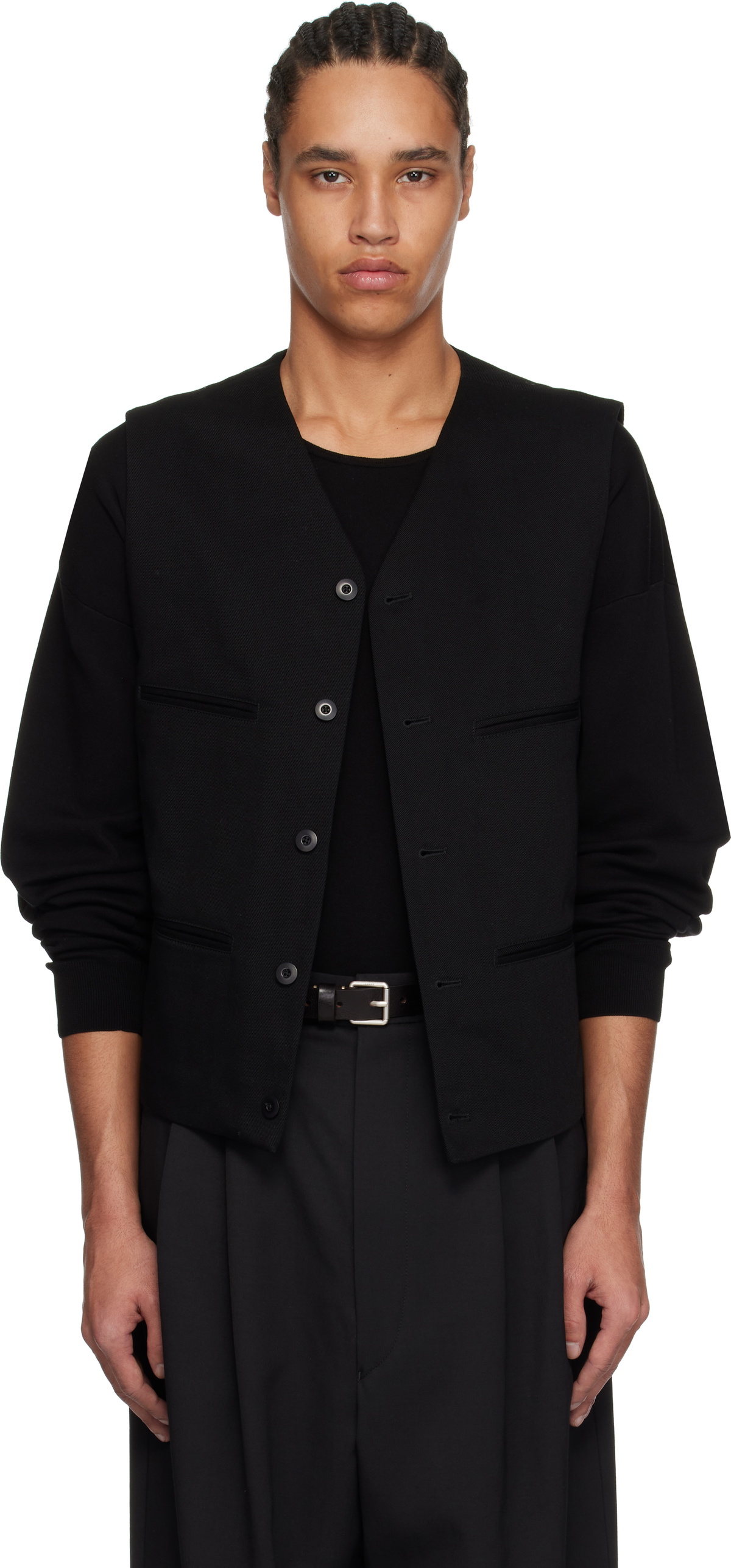 LEMAIRE Black Waistcoat Vest