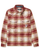 Billionaire Boys Club - Logo-Embroidered Checked Brushed-Flannel Overshirt - Red