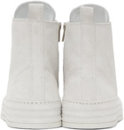 Ann Demeulemeester Off-White Suede High-Top Sneakers
