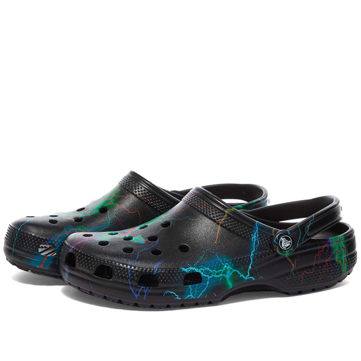 Photo: Crocs Classic Out of this World Clog in Black/Lightning Bolts