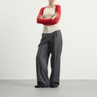 Auralee Women's Sheer Rib Raglan Top in Ivory/Red