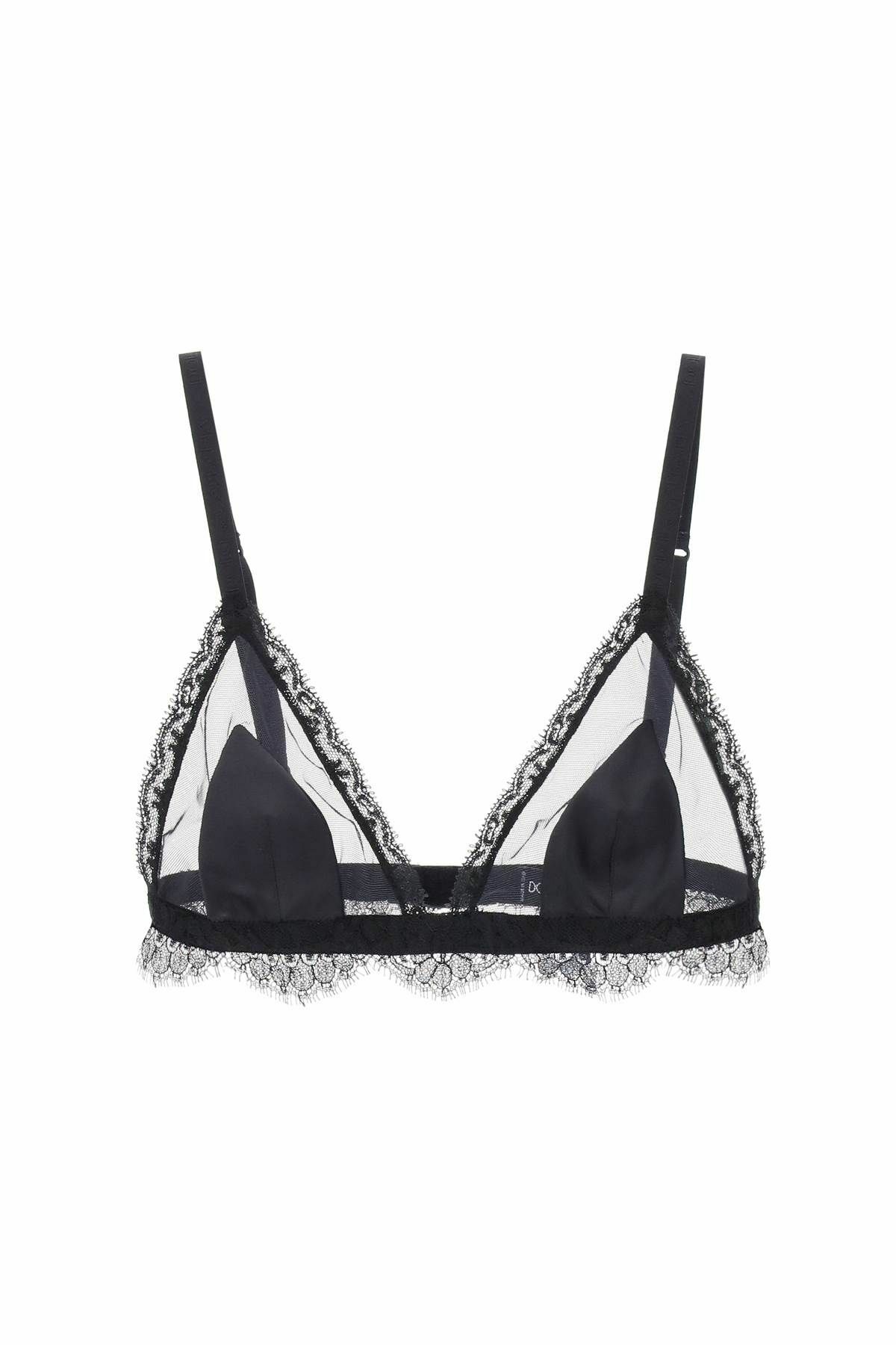 Dolce & Gabbana Gray Silk Satin Triangle Soft Cup Bra Underwear