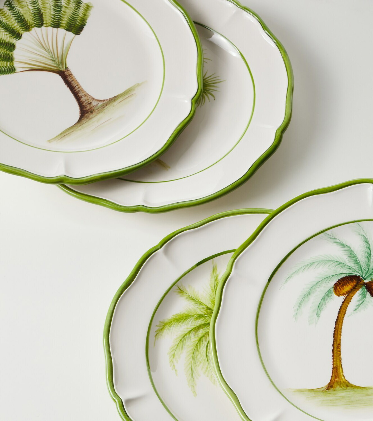 Les-Ottomans Set of 4 ceramic dinner plates