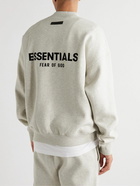 FEAR OF GOD ESSENTIALS - Logo-Flocked Cotton-Blend Jersey Sweatshirt - Gray