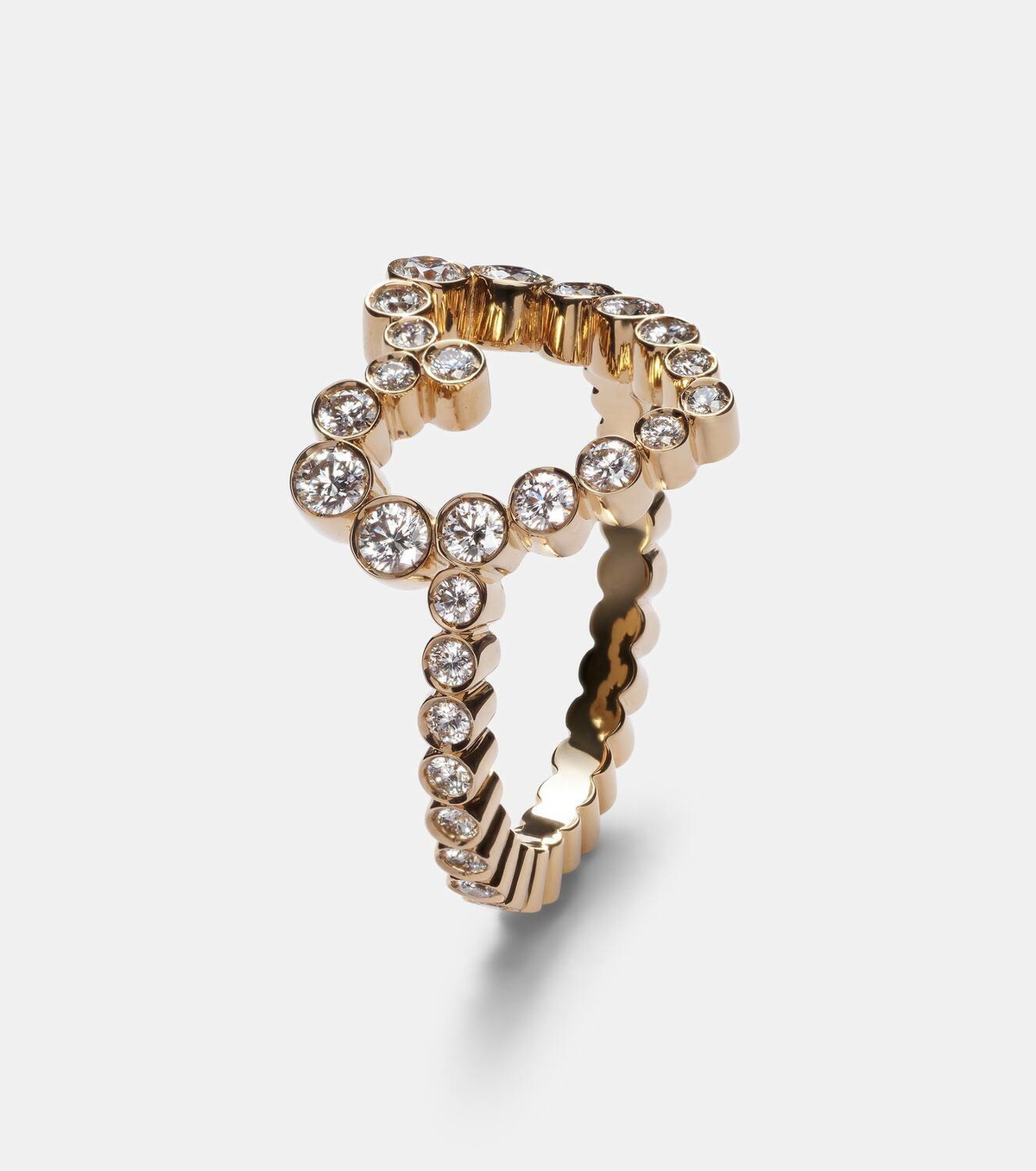 Sophie Bille Brahe Ensemble Coeur 18kt gold ring with diamonds