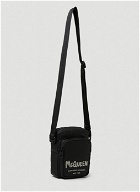 Graffiti Logo Mini Messenger Crossbody Bag in Black