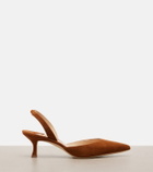 Manolo Blahnik Carolyne suede slingback pumps