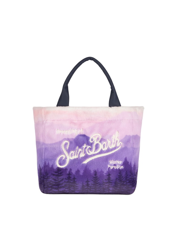 Photo: MC2 Saint Barth Furry Soft Colette Handbag With Postcard Jacquard