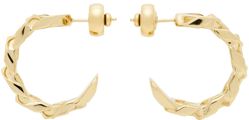 Dolce & Gabbana Logo Curb Chain Hoop Earrings - Gold