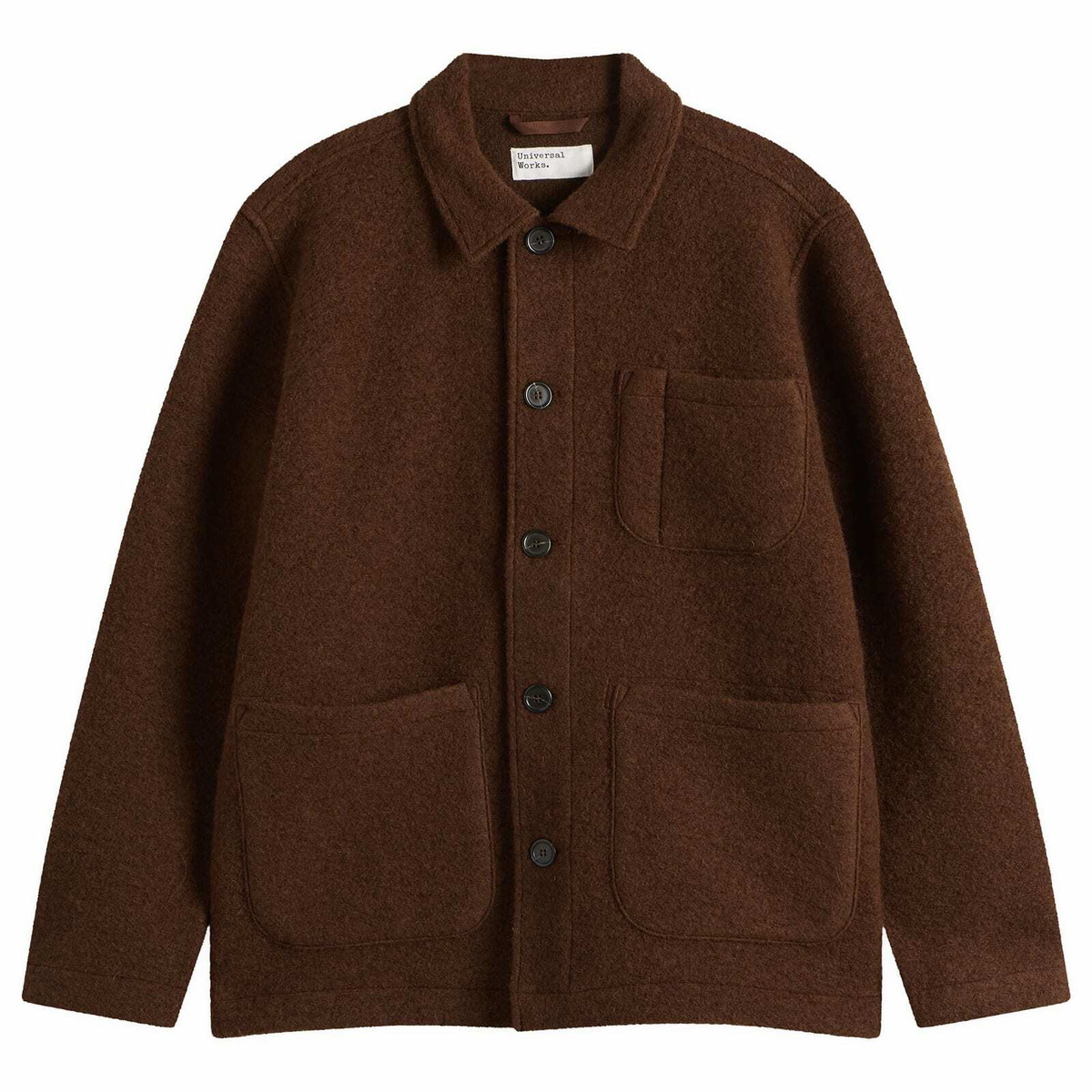 Universal Works Men's Wool Fleece Field Jacket in Cacao