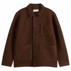 Universal Works Men's Wool Fleece Field Jacket in Cacao