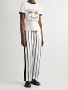 Wales Bonner - Soul Straight-Leg Striped Linen and Silk-Blend Trousers - White