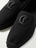 Christian Louboutin - Nanou Logo-Appliquéd Canvas Espadrilles - Black