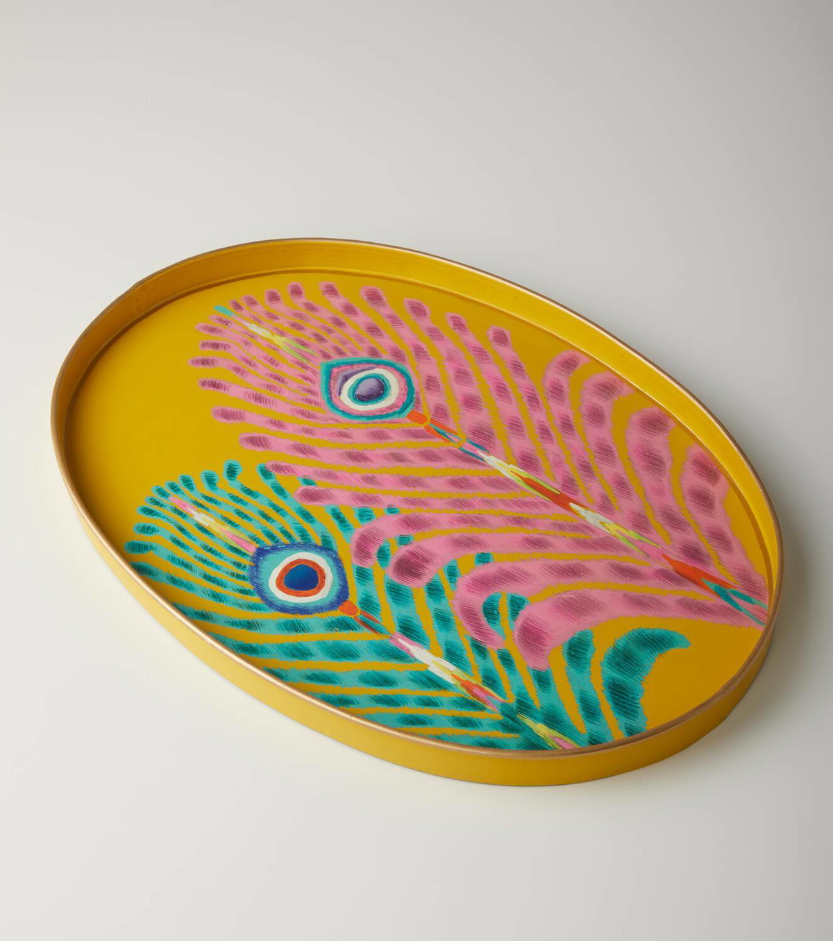 Les-Ottomans Tray Peackock by Matthew Williamson