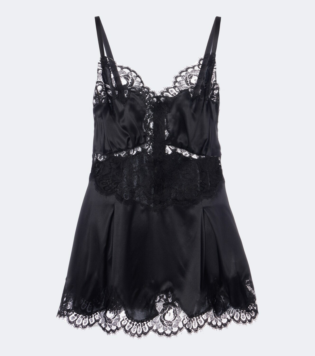 Dolce&Gabbana Lace-trimmed silk and cotton-blend romper