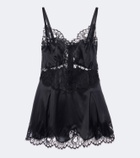 Dolce&Gabbana Lace-trimmed silk and cotton-blend romper