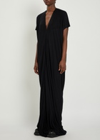 Rick Owens Lilies Em V-neck Jersey Gown Black