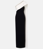 Roland Mouret Caped embellished satin crêpe gown