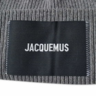 Jacquemus Men's Patch Logo Beanie in Light Grey