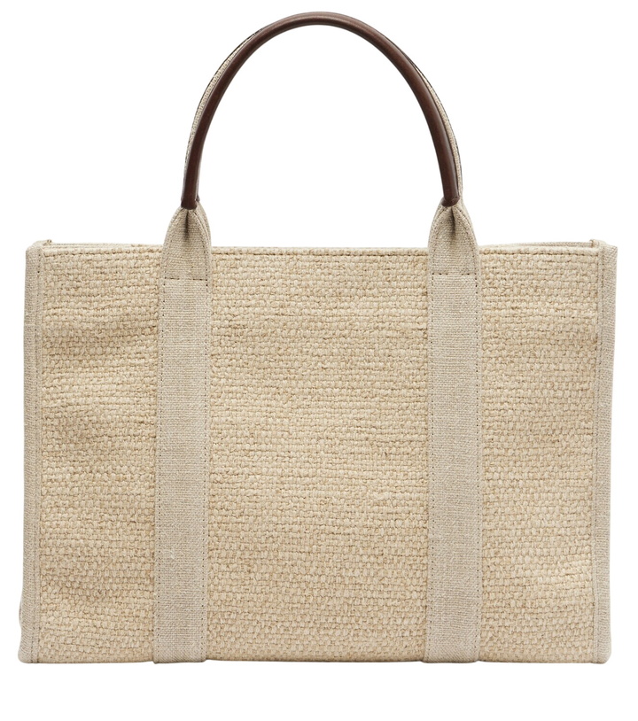 Photo: The Row Georgia Medium leather-trimmed canvas tote bag