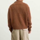 Sage Nation Men's Boxy Knit Polo in Speckled Rust
