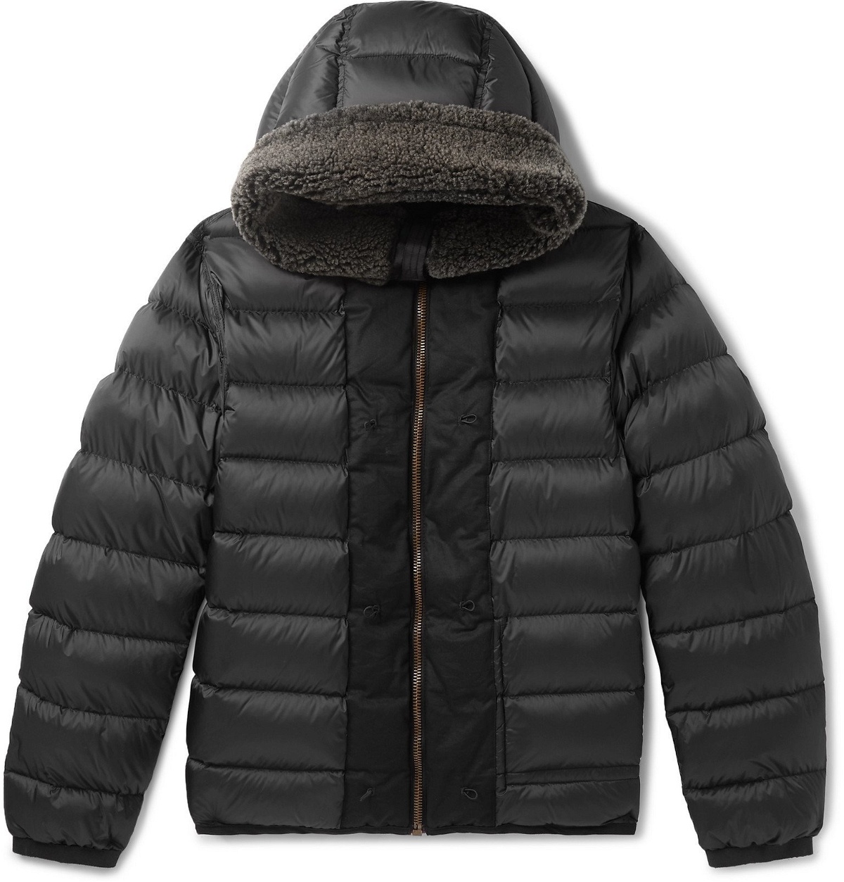 Photo: Ten C - Shearling-Trimmed Quilted Shell Down Liner - Black