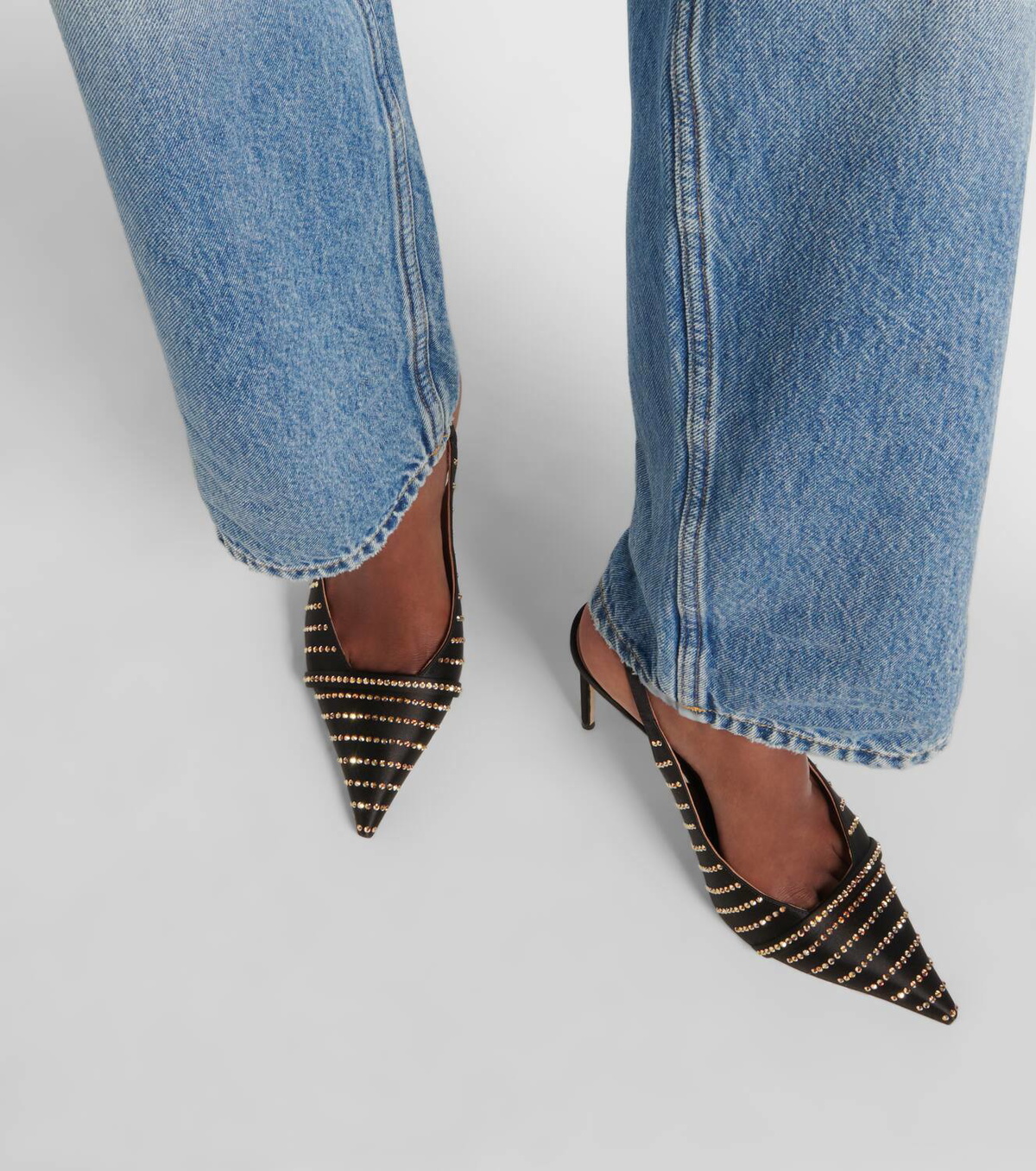 Malone Souliers Jazz 90 embellished satin pumps Malone Souliers