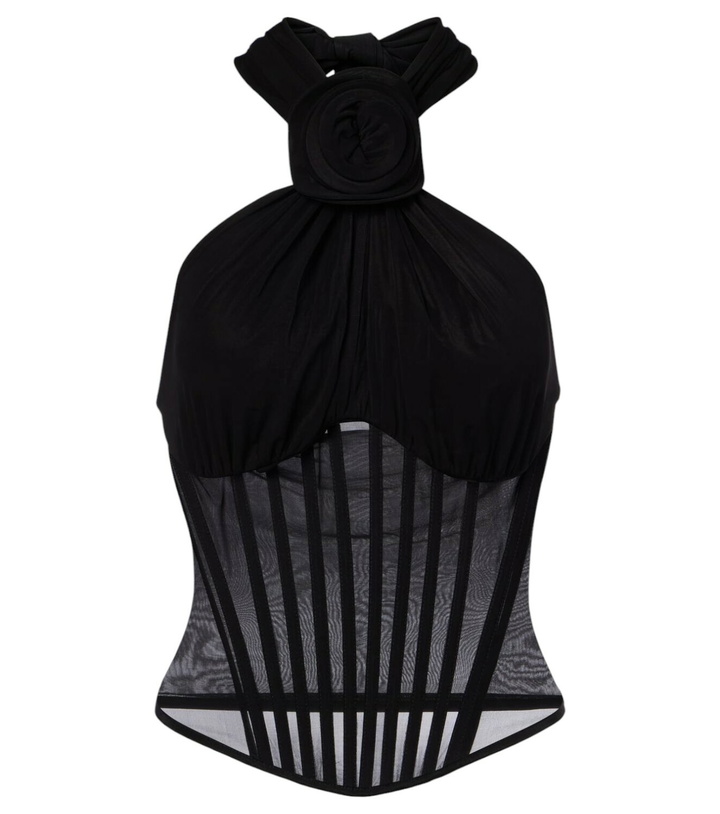 Photo: Magda Butrym Floral-appliqué corset