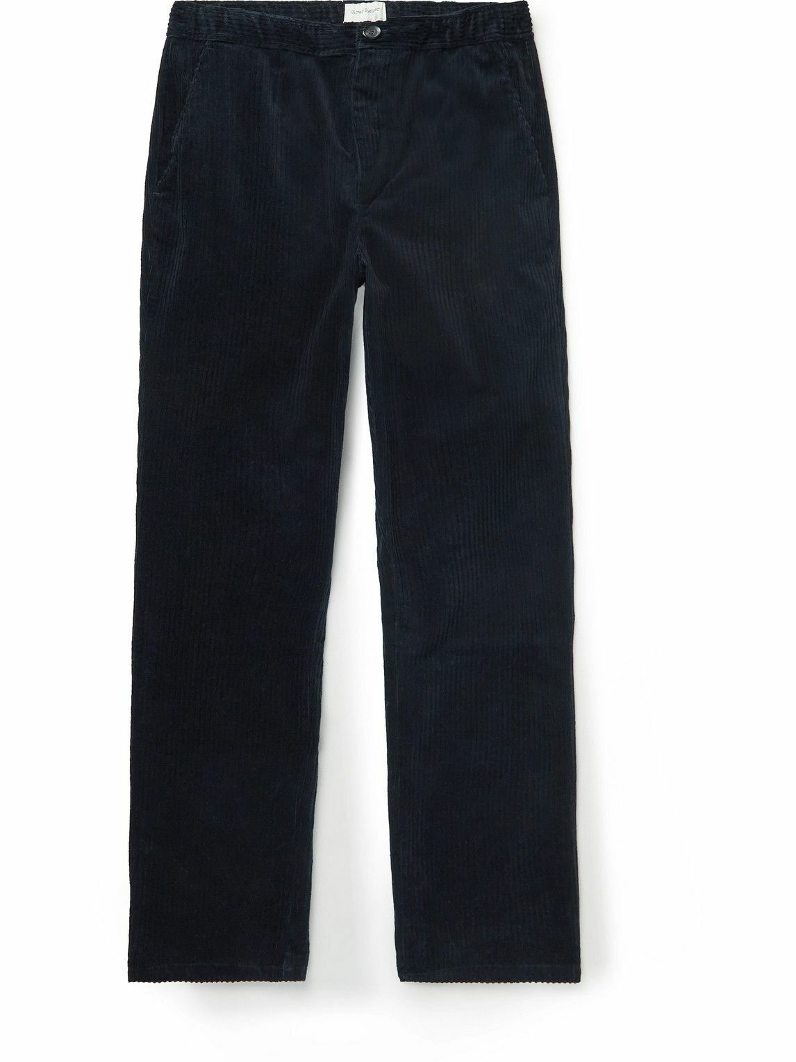 Oliver Spencer - Straight-Leg Cotton-Corduroy Trousers - Blue Oliver ...