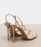 Aquazzura Nightfall embellished mesh slingback sandals