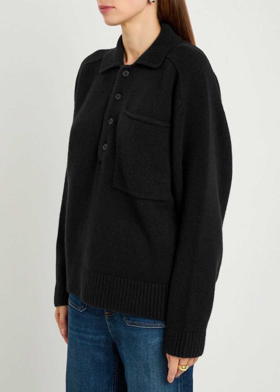 Citizens OF Humanity Agatha Wool and Cashmere-blend Polo Jumper Black