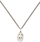 Alexander McQueen Silver Metal Pearl Necklace