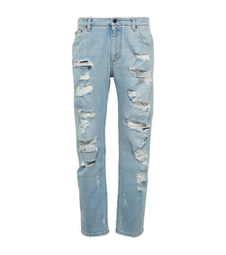 Photo: Dolce&Gabbana - Distressed slim jeans
