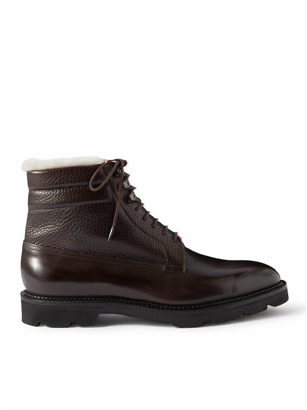 Photo: John Lobb - Alder Shearling-Lined Leather Boots - Brown