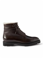 John Lobb - Alder Shearling-Lined Leather Boots - Brown