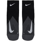 Nike Black Elite Lightweight Quarter Running Socks