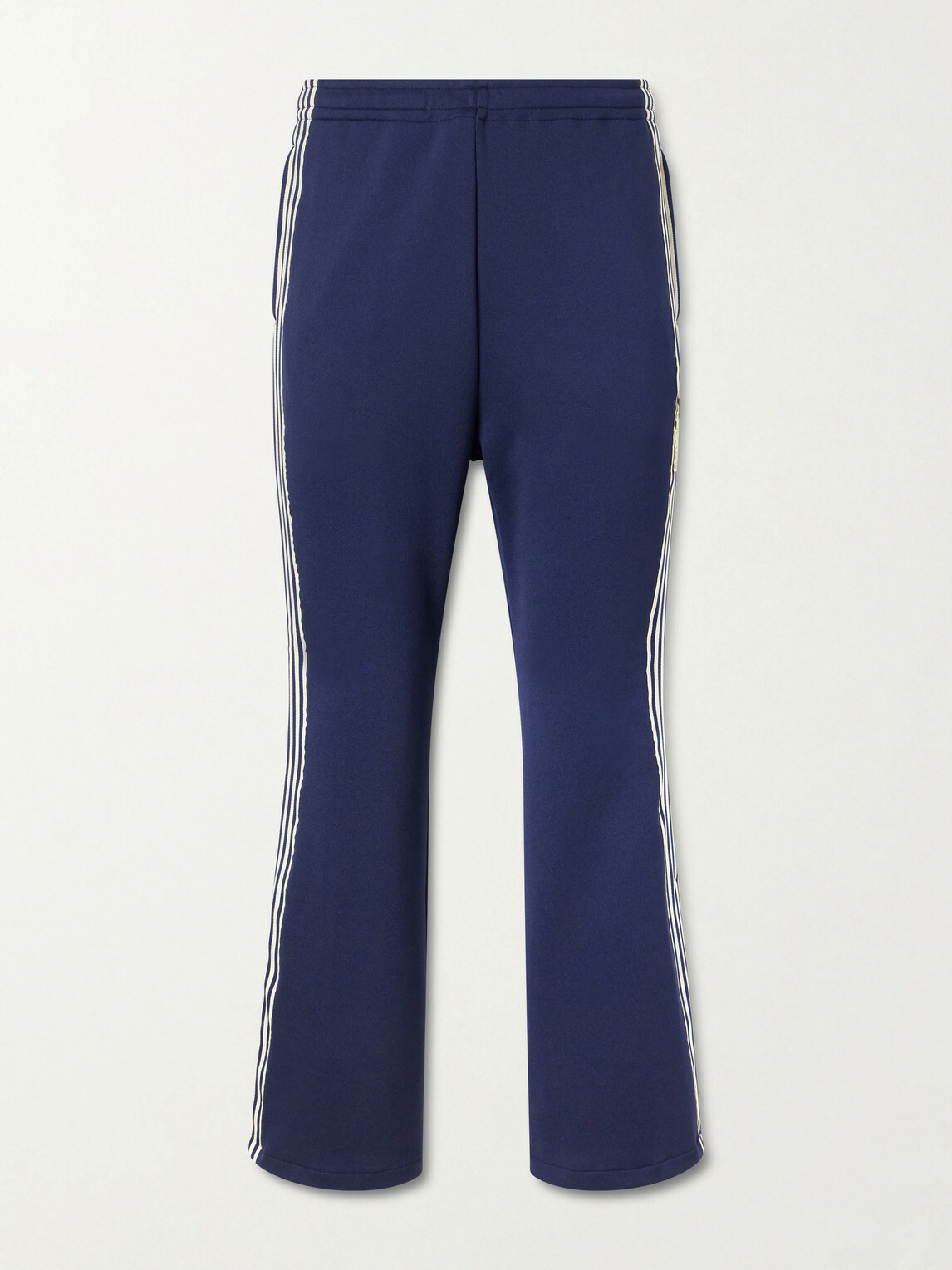 KAPITAL - Straight-Leg Striped Jersey Sweatpants - Blue