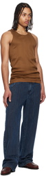 RAINMAKER KYOTO Tan Random Rib Tank Top