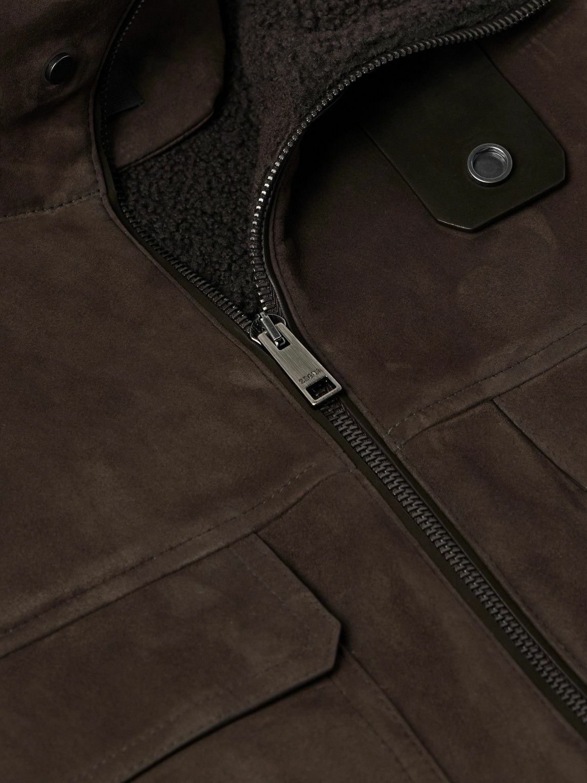 Zegna - Shearling Trucker Jacket - Brown